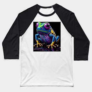 Splash Art of a Cute Colorful Frog Baseball T-Shirt